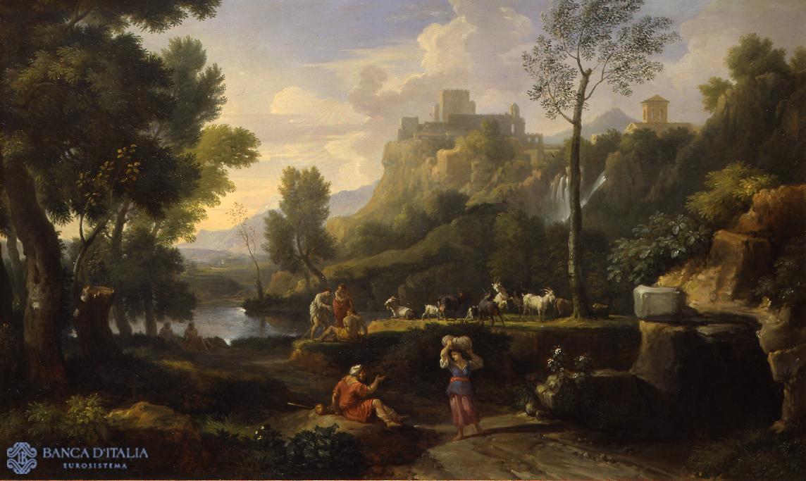 Landscape with a Fortified Town and Figures along a River