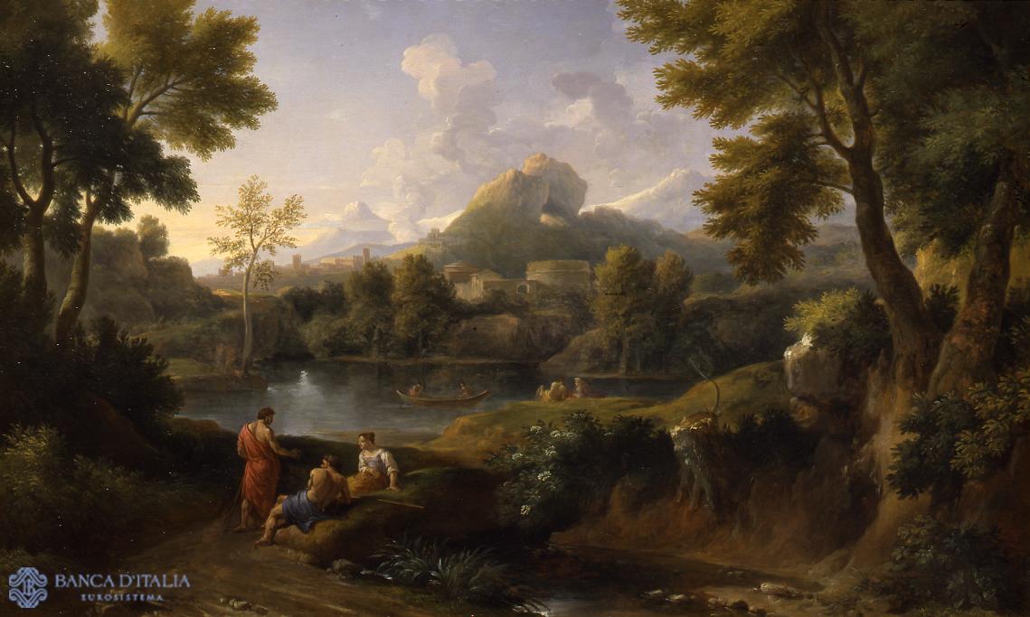 Landscape with Lake, Castle and Figures