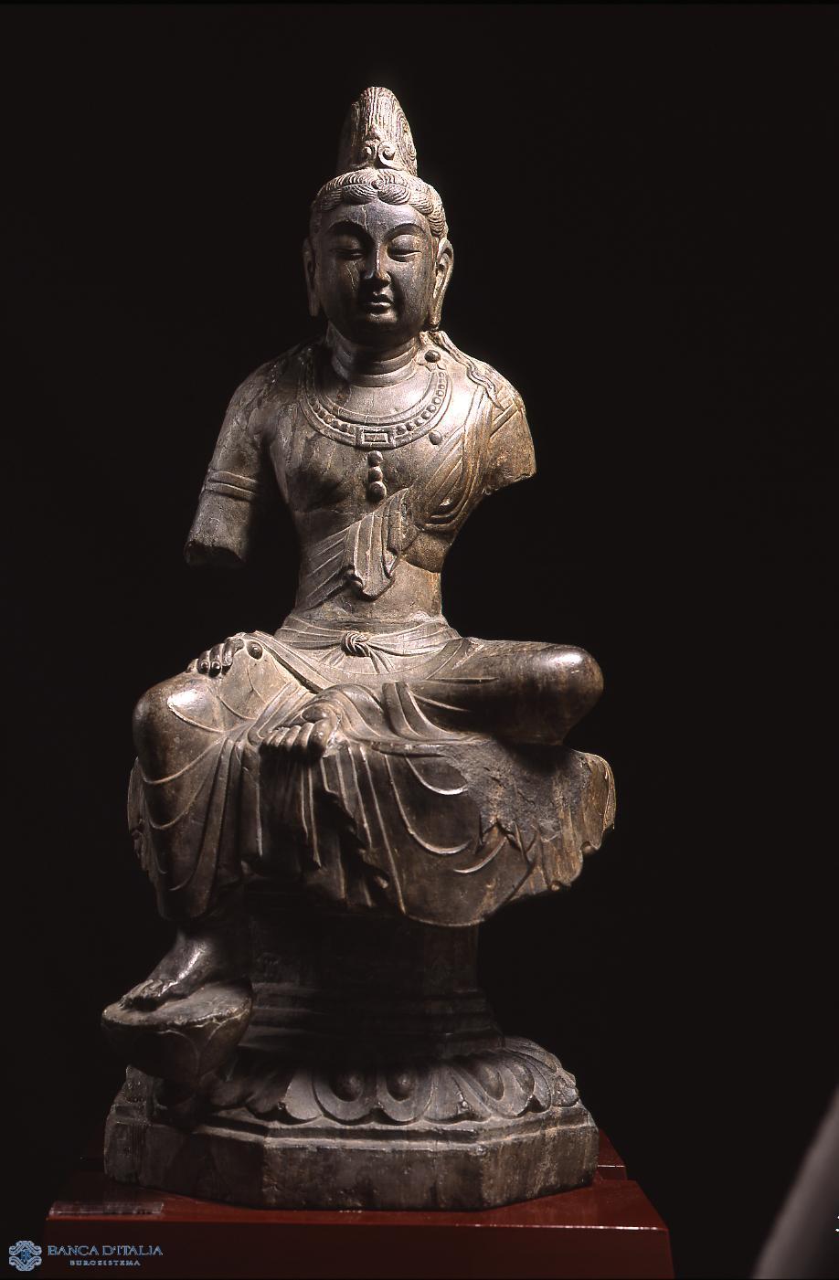 Statua di Bodhisattva seduto in lalitasana